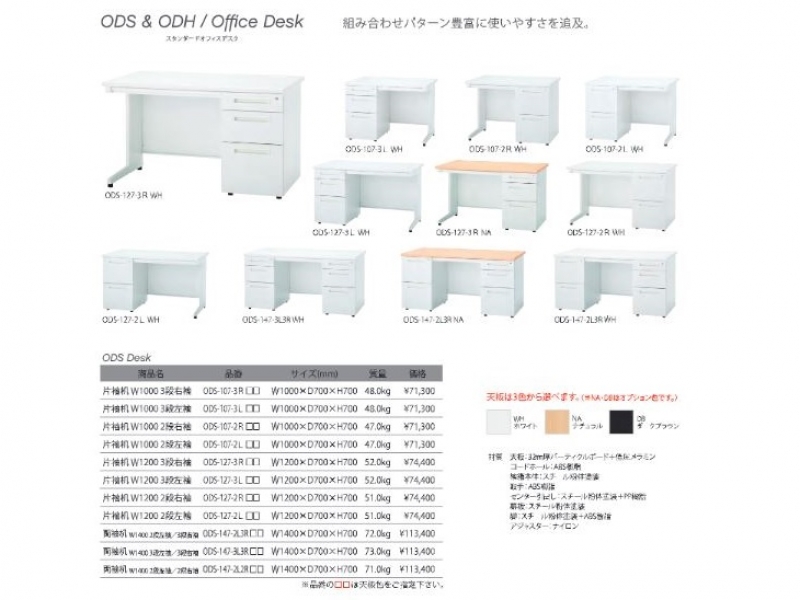 【販売終了】両袖机　ODS-147　新品_6