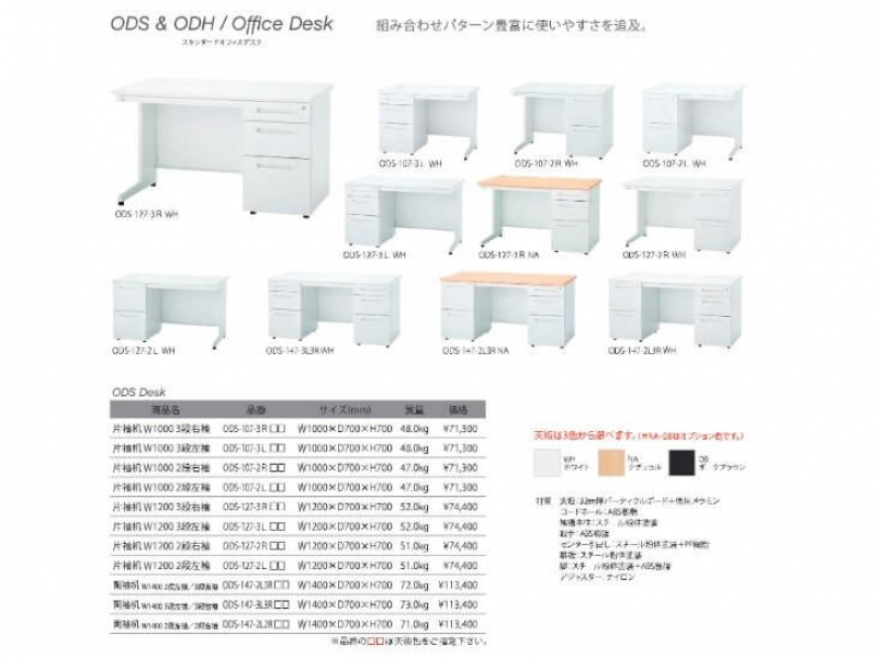 【販売終了】ODSデスクシリーズ　片袖机　W1200　新品_5