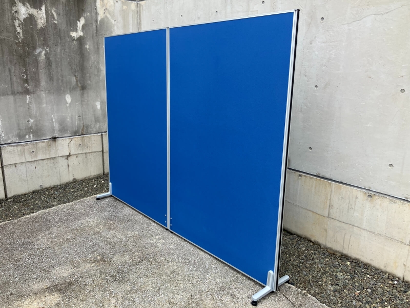 パーティション　OCパネル　2連セット　W1200+1200/H1800　ブルー　中古_0
