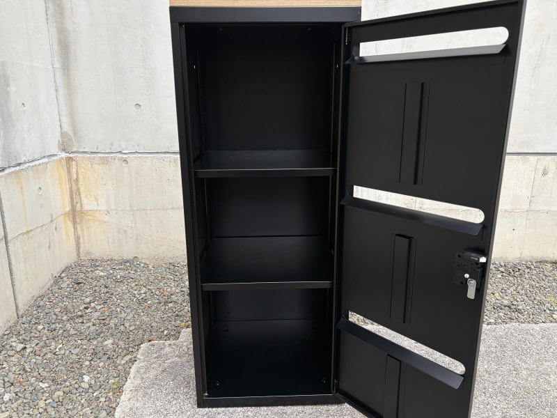 書類分類用キャビネット　ダイヤル錠（非常開錠キー付き）　ブラック　中古_6