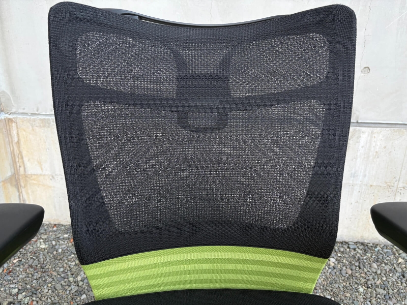 フィーゴチェア 　メッシュタイプ　グリーン　可動肘付き（パッド新品）　中古_4