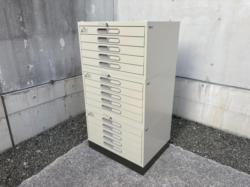 A2用マップケース　5段×3台+ベースセット　中古_0