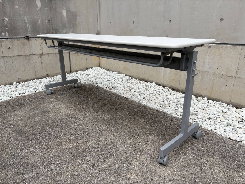 サイドスタックテーブル　W1800/D450㎜　ホワイト　中古_0